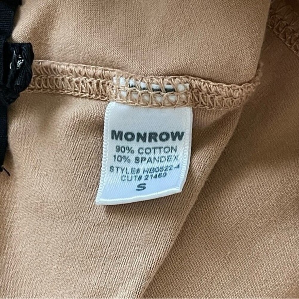NWT Monrow Biker Shorts in Latte Tan. Cotton/Spandex blend. Size Small. - Picture 5 of 6